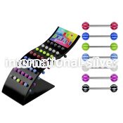 dbbchk straight barbells surgical steel 316l with acrylic parts tongue