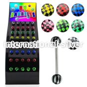 dbbdx5 straight barbells surgical steel 316l with acrylic parts tongue