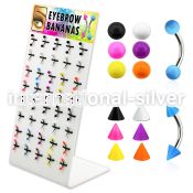 dbjmx11 micro curved barbells surgical steel 316l with acrylic parts eyebrow