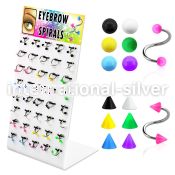 dbjmx13 spirals twisters surgical steel 316l with acrylic parts eyebrow