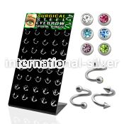 dbjmx3 spirals twisters surgical steel 316l eyebrow