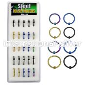 dcrtes hoops captive rings anodized surgical steel 316l nose