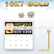 dgisc11 box w 10kt gold nose screws w 1.5 2 mm round cz tops