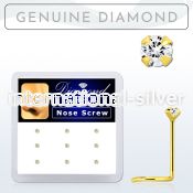 dgisc15 box w 10kt gold nose screws w 1.5 real prong set diamond