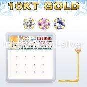 dgisc23 box w 10kt gold nose screws w 1.25mm round cz 
