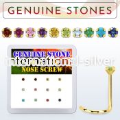 dgisc8 box w 10kt gold nose screws w 2mm genuine gemstones