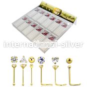 dgm12 l shape nose studs gold nose