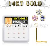 dgsc12 l shape nose studs gold nose