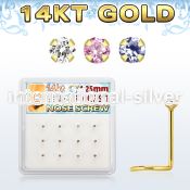 dgsc23 l shape nose studs gold nose
