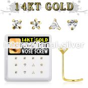 dgsc3 l shape nose studs gold nose