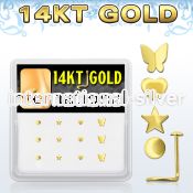 dgsc4 l shape nose studs gold nose