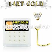 dgsc5 box w 14kt gold nose screws w prong set 3mm heart cz 