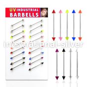 dind17 straight barbells surgical steel 316l with acrylic parts 