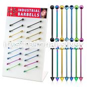 dind1 straight barbells anodized surgical steel 316l 