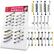 dind20 straight barbells anodized surgical steel 316l 