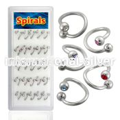 djspe3 spirals twisters surgical steel 316l eyebrow