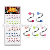 djspe6 spirals twisters surgical steel 316l with acrylic parts eyebrow