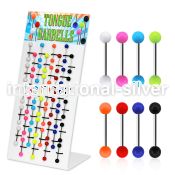 dmvbj2 straight barbells surgical steel 316l with acrylic parts tongue