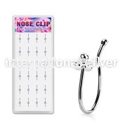 dncl12 silver fake nose hoops triple balls top 24pcs