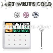 dwnb10 box w 14kt white gold nose screw w prong set 2mm mix czs