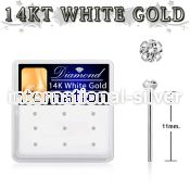 dwys15 box w 14kt white gold bend it nose stud w 1.5mm diamond