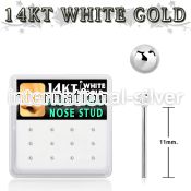 dwys5 box w 14kt white gold bend it nose studs w 1.5mm balls