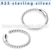 endw sterling silver endless nose ring hoop twisted wire