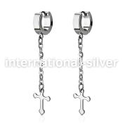 erhlcros +stainless steel +huggie choose  piercing