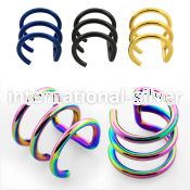 etcf3 fake illusion body jewelry anodized surgical steel 316l helix