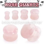 fgsb rose quartz stone double flare ear plug faceted cut