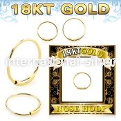 g18end 18 karat yellow gold endless nose hoop ring 22g