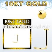 gisrd 10kt gold nose screw with 2mm plain gold round top