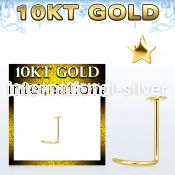gisst 10kt gold nose screw with 2mm plain gold star shaped top