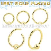 gpsegh16b3 18 k gold plating silver hinged segment hoop 16g