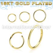 gpsegh18 18k gold plated silver hinged segment hoop 18g