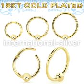 gpsegh18b3 18 k gold plating silver hinged segment hoop 18g