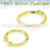 gpsepm 18k gold plated silver fake septum ring plain design