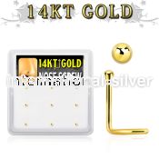 gsc3x box w 14kt gold nose screws, 20g w 1.5mm ball shaped top