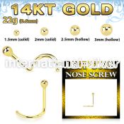gscb1 l shape nose studs gold nose