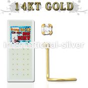 gsczc l shape nose studs gold nose