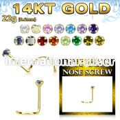 gszm1 l shape nose studs gold nose
