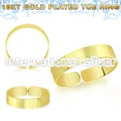 gt510 18k gold plating silver adjustable toe ring smooth