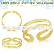 gt796 18k gold plating silver adjustable toe ring two bands