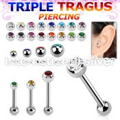 hexdc straight barbells surgical steel 316l tragus
