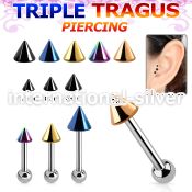 hextbcn straight barbells anodized surgical steel 316l tragus