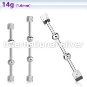 indsh13 straight barbells surgical steel 316l 