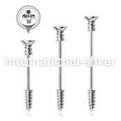 indsh36s surgical steel ear industrial barbell