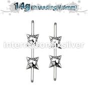 insh2 straight barbells surgical steel 316l 