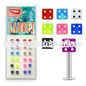 lbdibx labrets lip rings surgical steel 316l with acrylic parts labrets chin