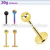 lbt20b anodized surgical steel labrets lower lip tragus upper lip monroe piercing